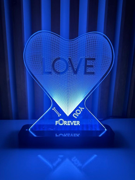 Özel Kreasyon 3d Led Love Forever Gece Lambası 15 Cm